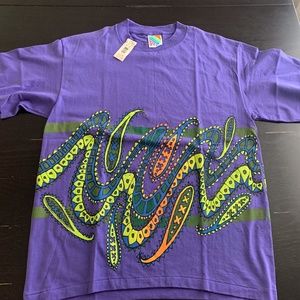 NEW Vintage 90s Surf Gear Purple Paisley T Shirt Size L / M Made In USA Skate